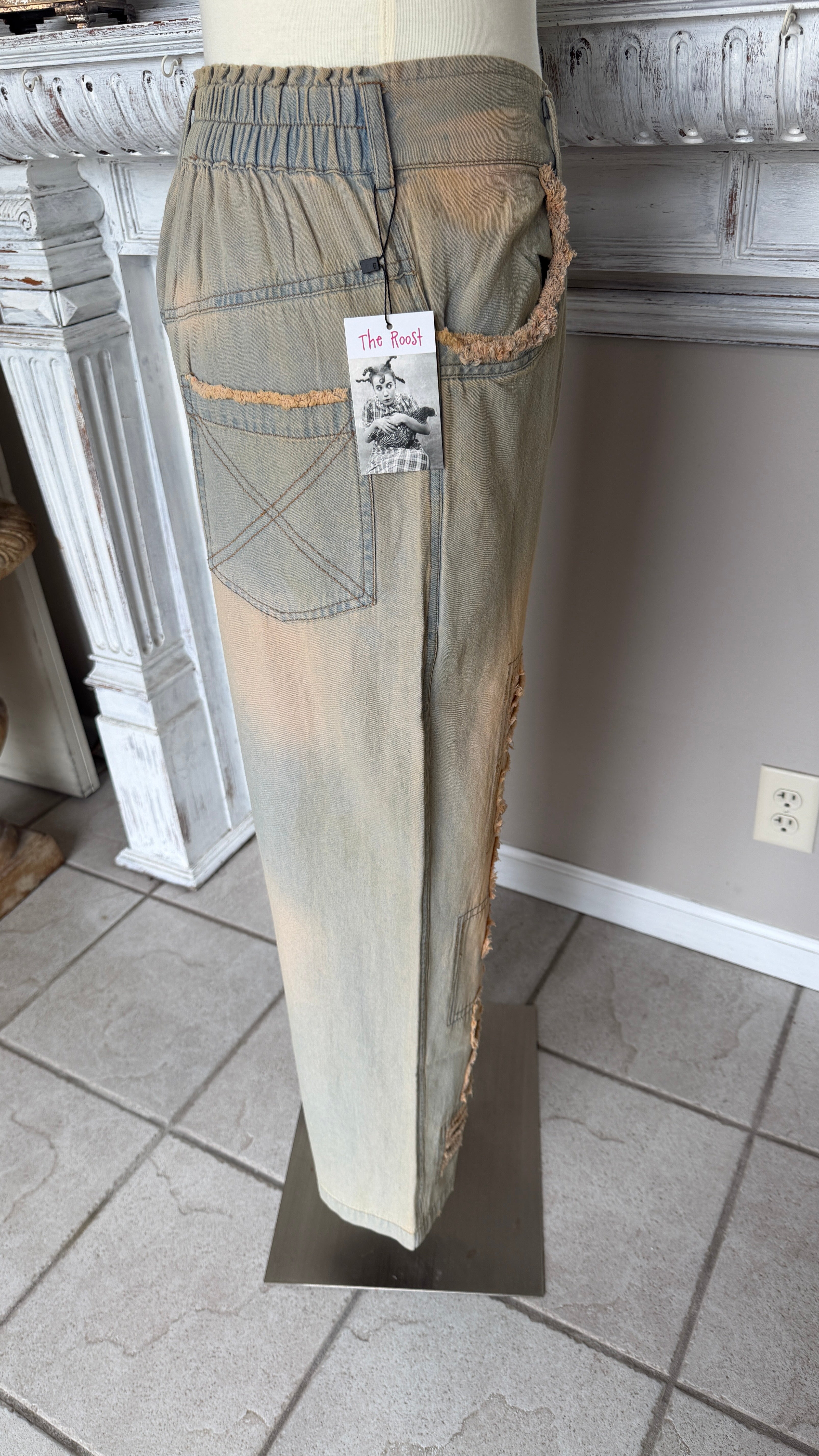 Paper Lace Retro Peace Patch Jeans