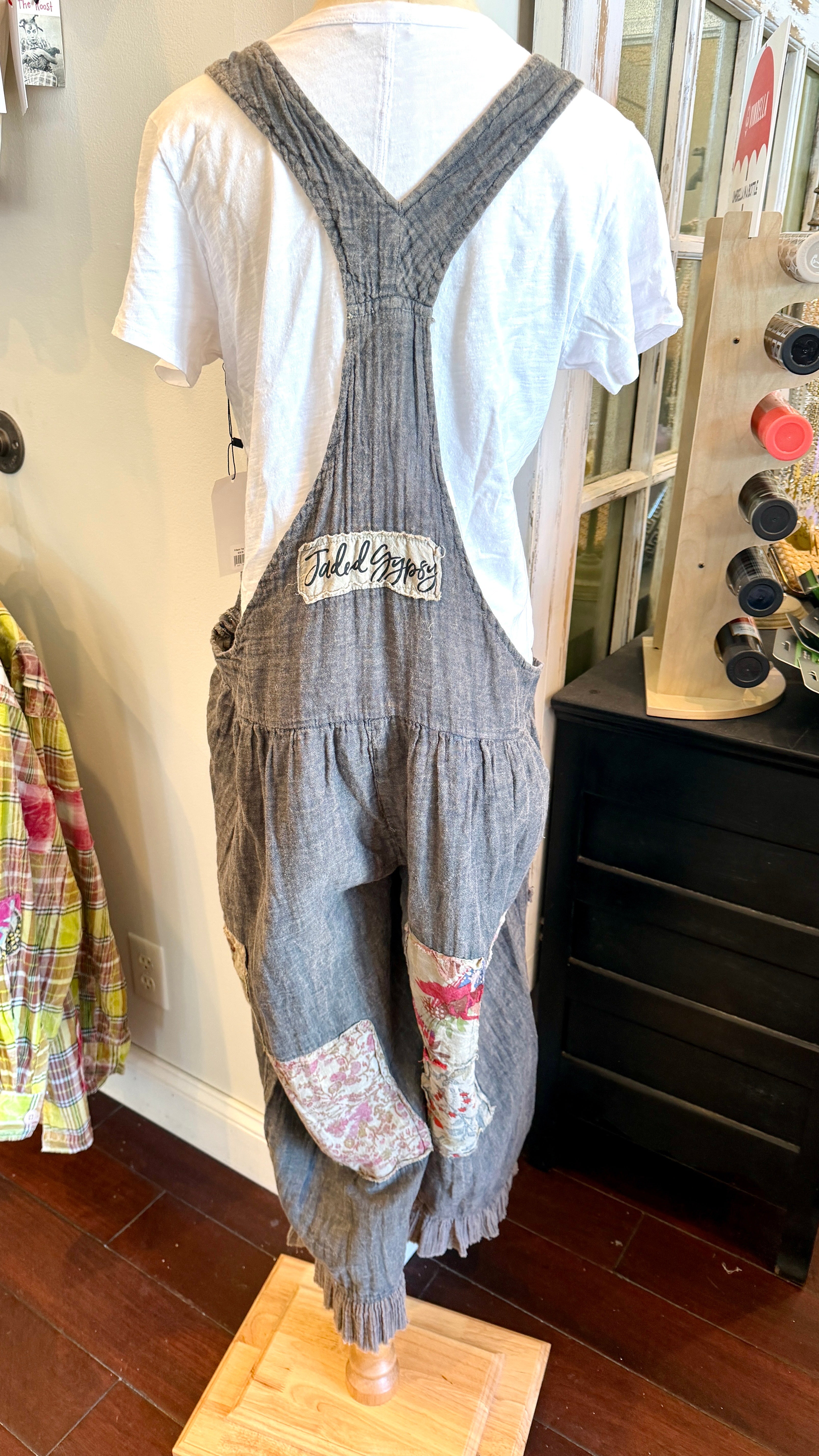 Jaded Gypsy Patchwork Overall Jumpsuit