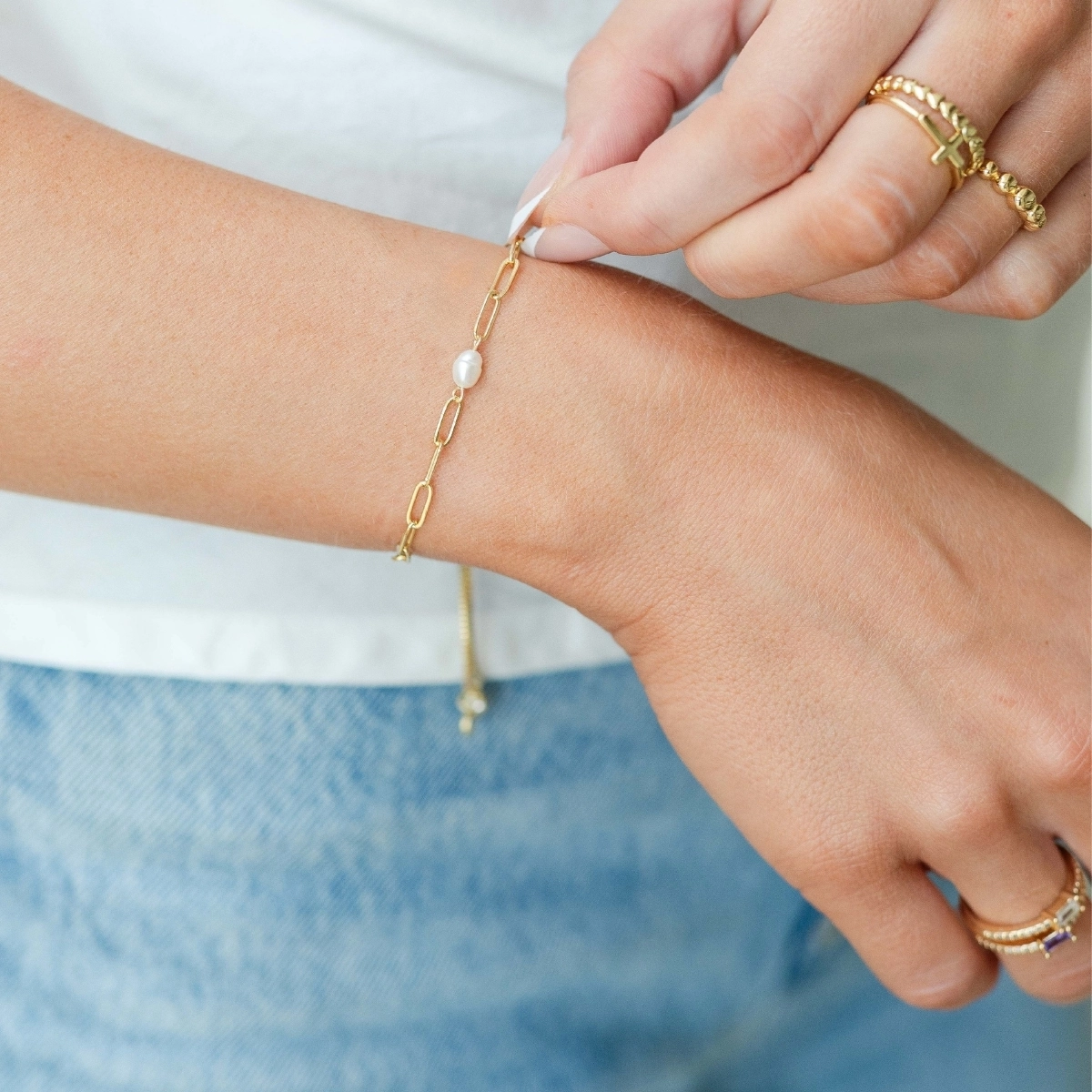 Pearl Link Pulley Bracelet - Preorder