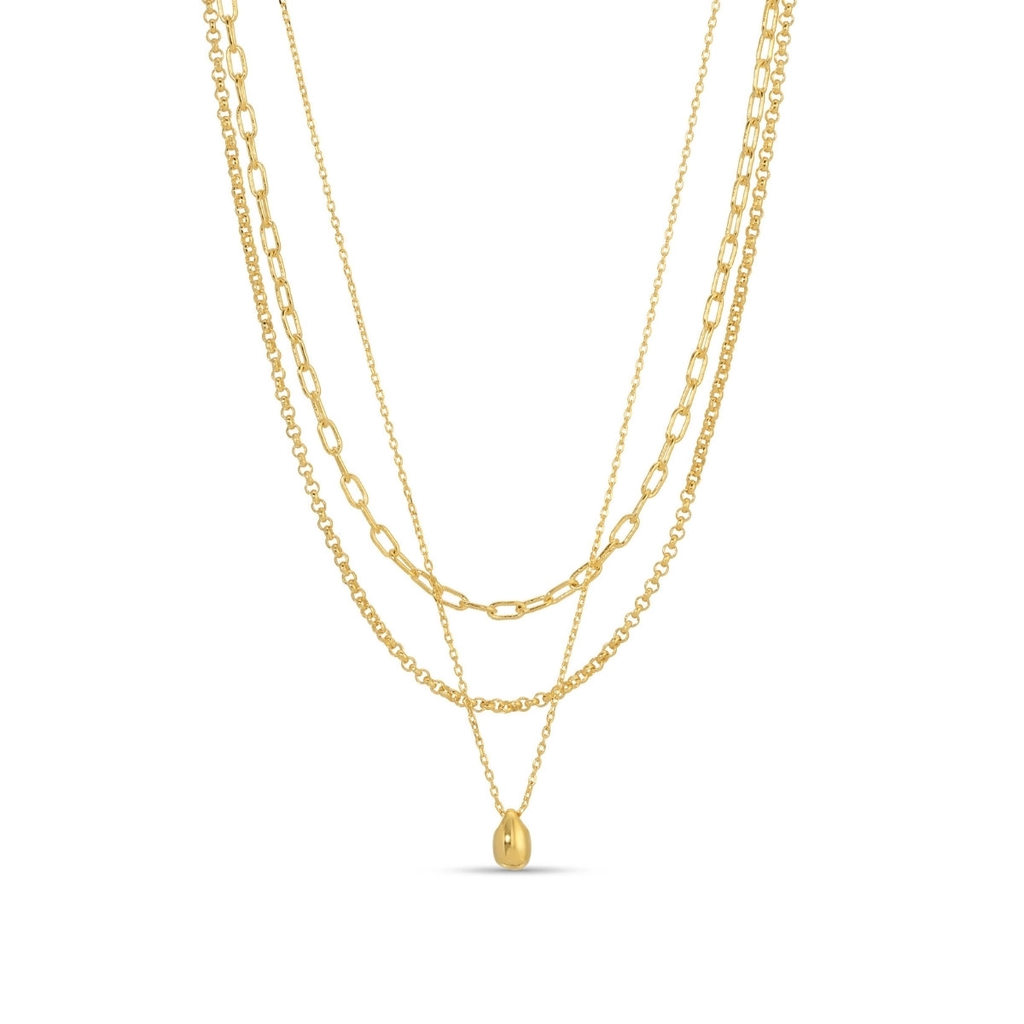 The Golden Cascade Layered Teardrop Necklace - Preorder