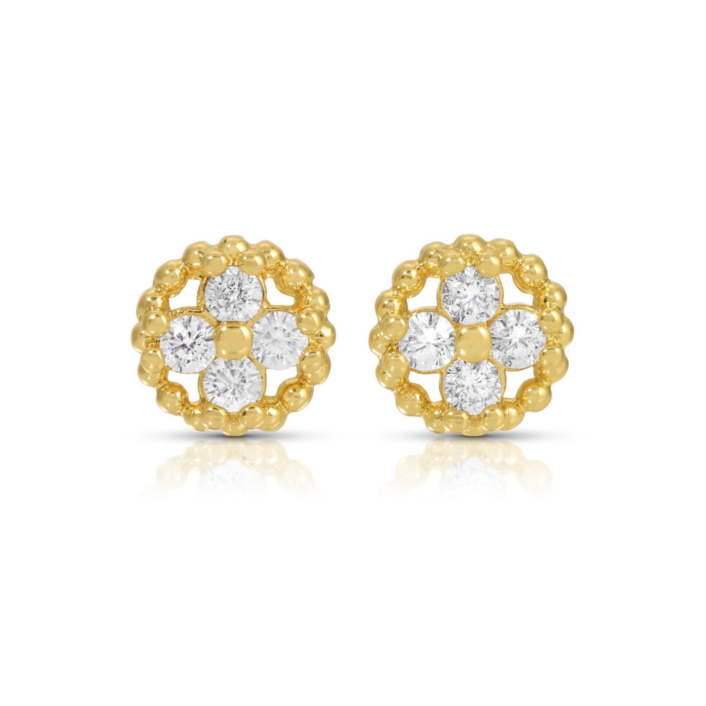 Royal Fleur CZ Stud Earrings - Preorder