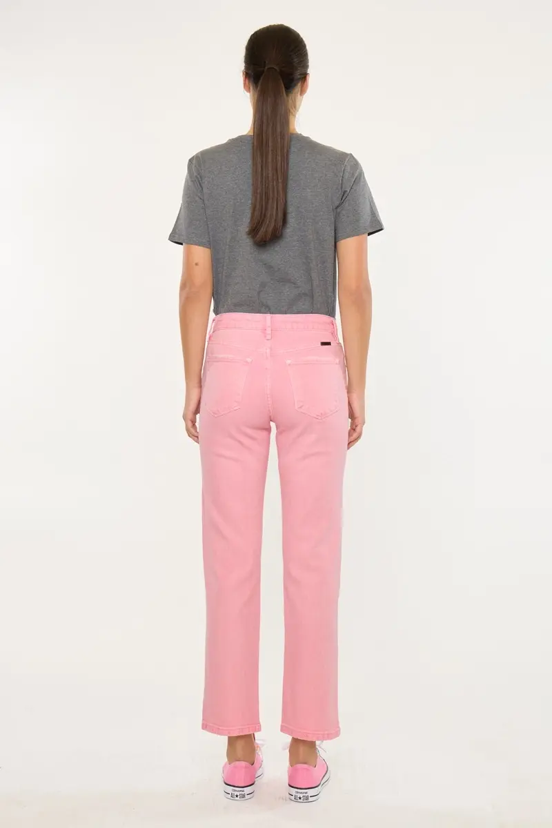 Kan Can High Rise Straight Leg Jeans