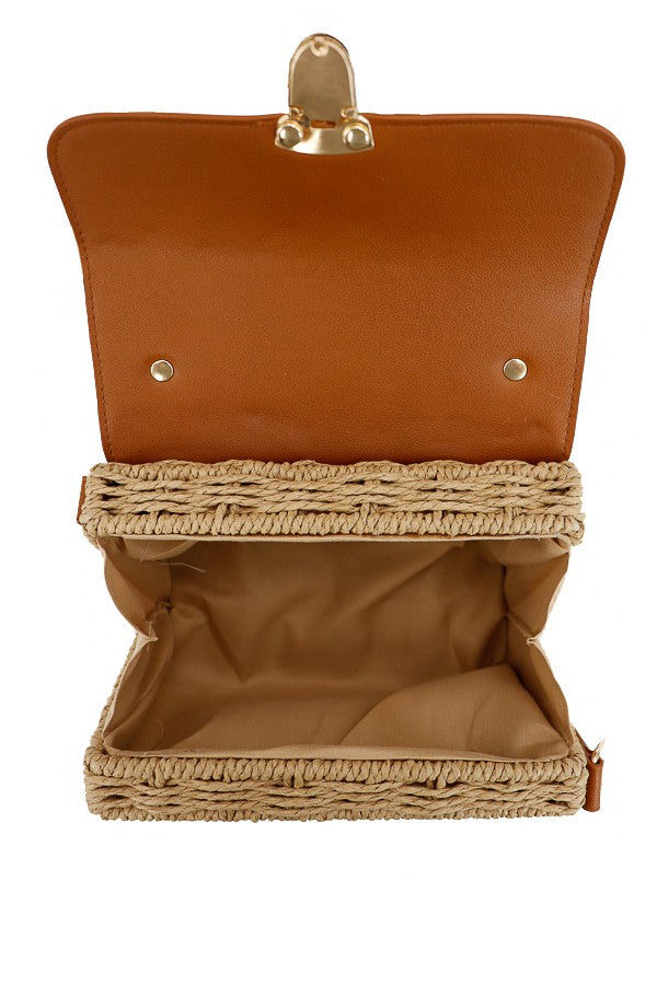 The Golden Hour Woven Flap Bag - Preorder