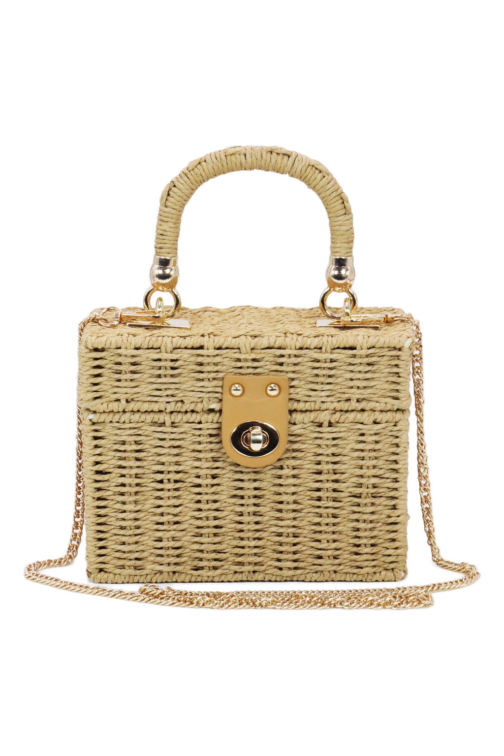 The Golden Coast Wicker Box Bag - Preorder
