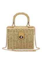 The Golden Coast Wicker Box Bag - Preorder