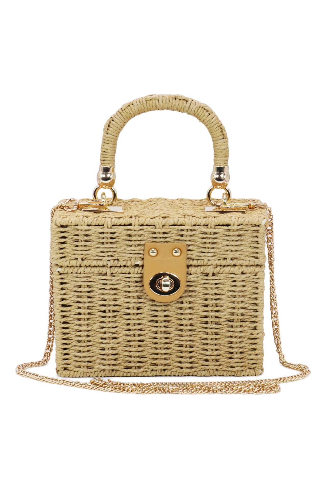 The Golden Coast Wicker Box Bag - Preorder