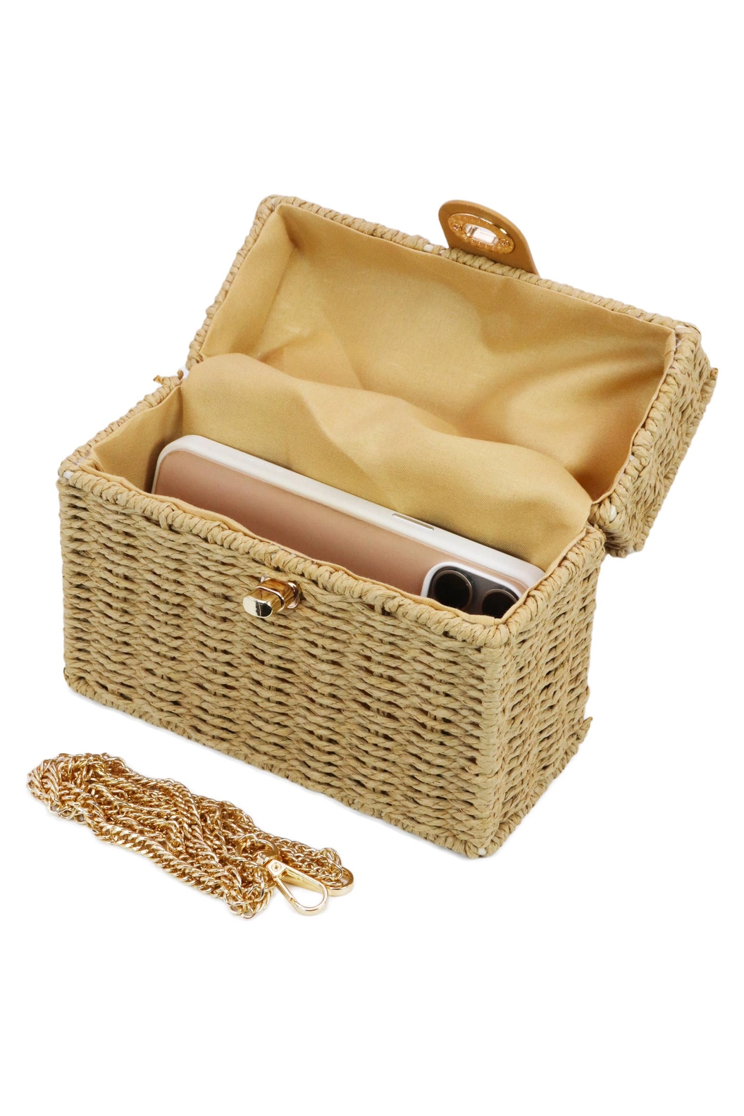 The Golden Coast Wicker Box Bag - Preorder
